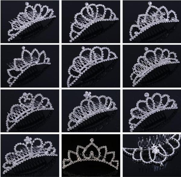 

shining rhinestone crown girls039 bride tiaras fashion crowns hair combs bridal headpieces accessories party hair jewelry for w1478206, Silver