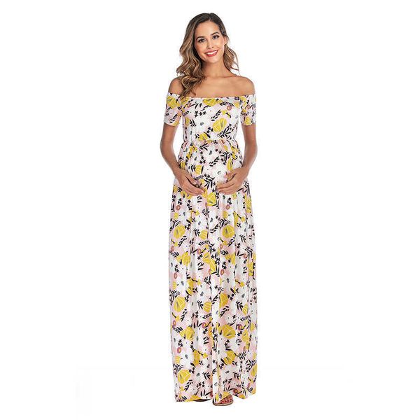 

maternity dresses 2022 new summer p shooting short sleeve shoulder print pregnant women's dress g220602 good fashion, White