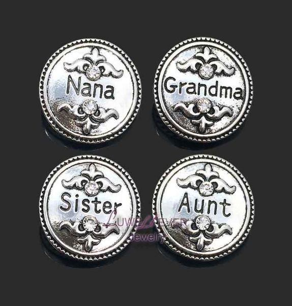 

w283 nana flowers 18mm 20mm rhinestone metal button for snap button bracelet necklace jewelry for women silver jewelr2880321