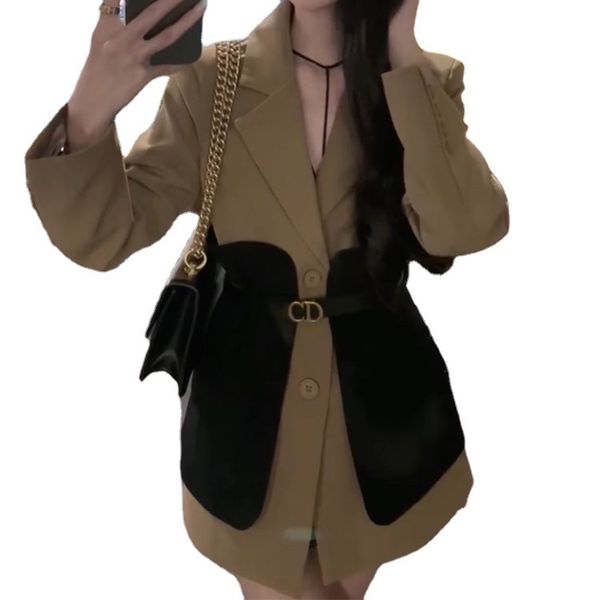 

2023 women's designer blazers clothing with letters spring new released e91, Black;brown