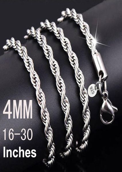 

925 stamp rope chains 4mm sterling silver plated necklaces for women men fashion trend diy jewelry accesories 16039039 1801226389