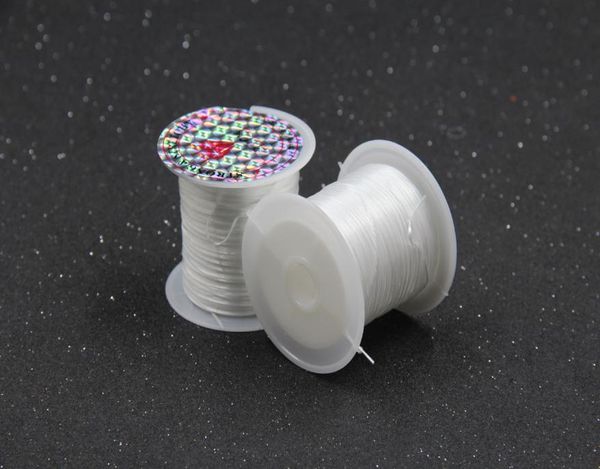 

50meter roll 1mm colorful stretchy elastic rope cord crystal string for jewelry making beading bracelet wire xz398291443, White;red