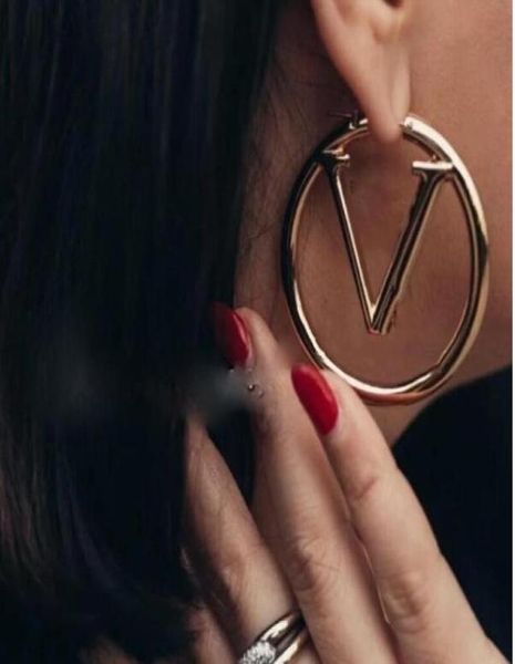 

earring designer charm fashion gold hoop earrings for lady women party wedding lovers gift engagement jewelry with box engagement 3531149, Golden