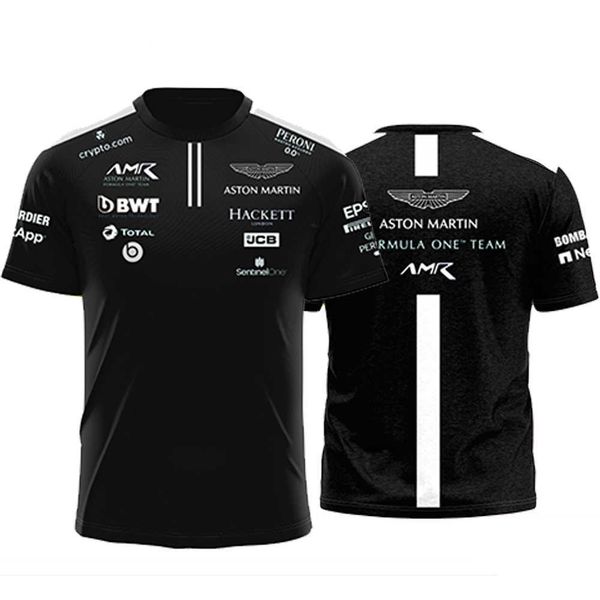 

2023 summer men's short sleeve t shirt t-shirts f1 racing team new aston martin women's formula 1 comfortable breathable quick dry, White;black