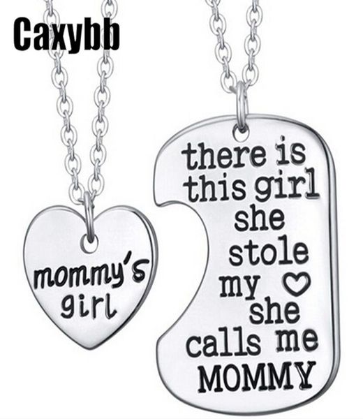 

2018 there is this girl family series mommy daddy fashion alphabet pendant necklace stainless steel jewelry8270832, Silver