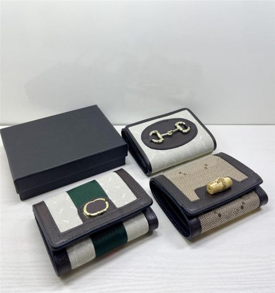 

delicate folding leather money clips women mini wallets card holder coin purse wallets small clutches bag with box5103031, Black