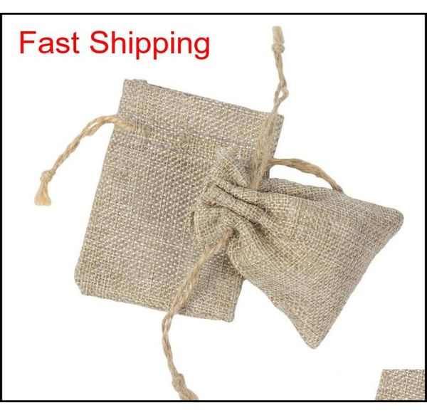 

jewelry pouches bags 7x9cm double layer natural linen drawstring pouch gift hessian wedding favor jute b qylivv nana shop8561741, Pink;blue