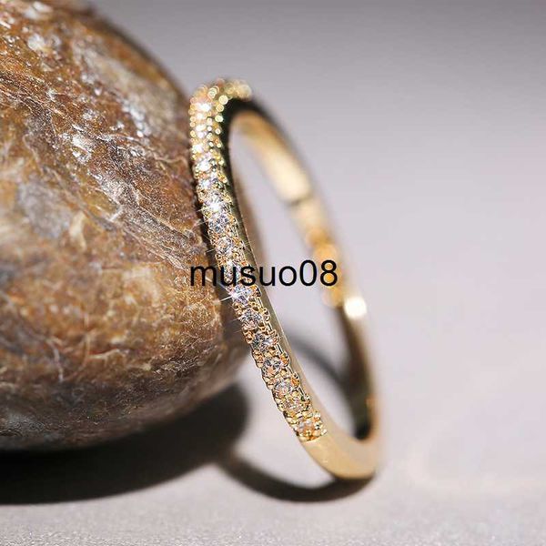 

band rings huitan new 2020 minimalist thin rings for women wedding brilliant cubic zircon versatile female finger ring jewelry j230602, Silver