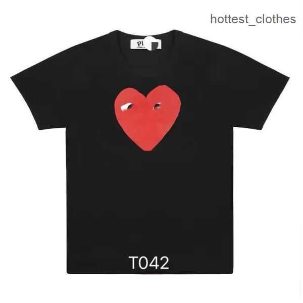 

fashion mens play t shirt designer red heart commes casual women shirts des badge garcons high quanlity tshirts cotton embroidery 3 k1sb, White;black