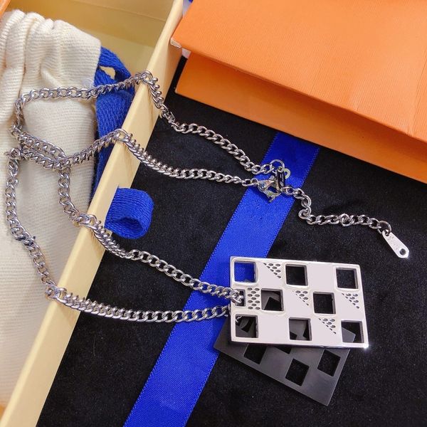 

brand double tag necklaces designer luxury pendant necklace classic premium jewelry long chain fashion selected style designed for men and w, Silver