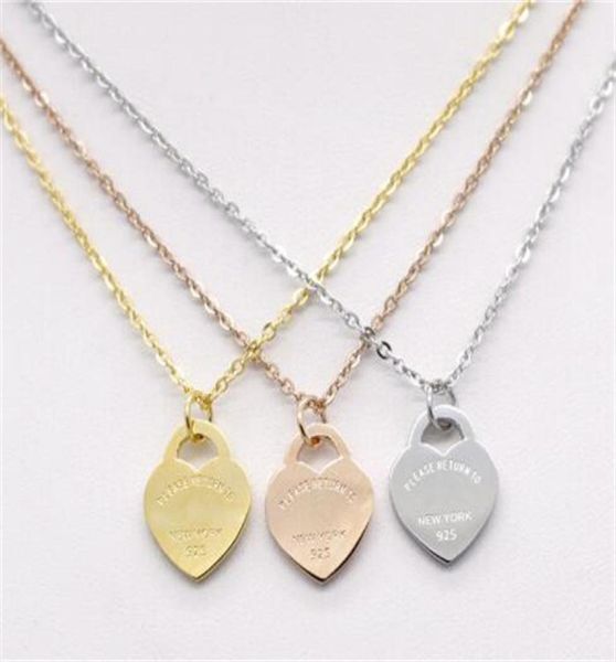 

european and american fashionable choker chokers stainless steel heartshaped short titanium peach heart necklace pendant jewelry 9095534, Golden;silver
