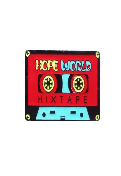 

creative magnetic tape hope world metal brooch pins eco enamel funny personality brooches for girls gift jewelry badges bag clothe4108265, Gray