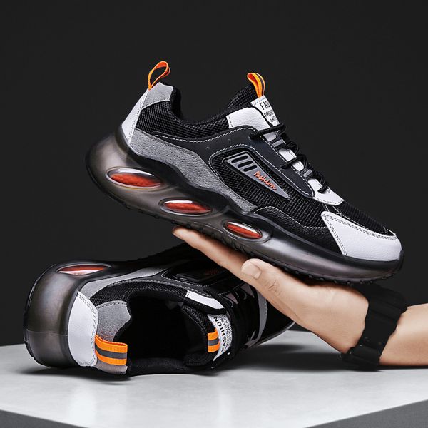 

new mens vulcanized shoes fashion trendy mesh shoes for men non-slip comfortable sneakers outdoor walking casual shoes, Black