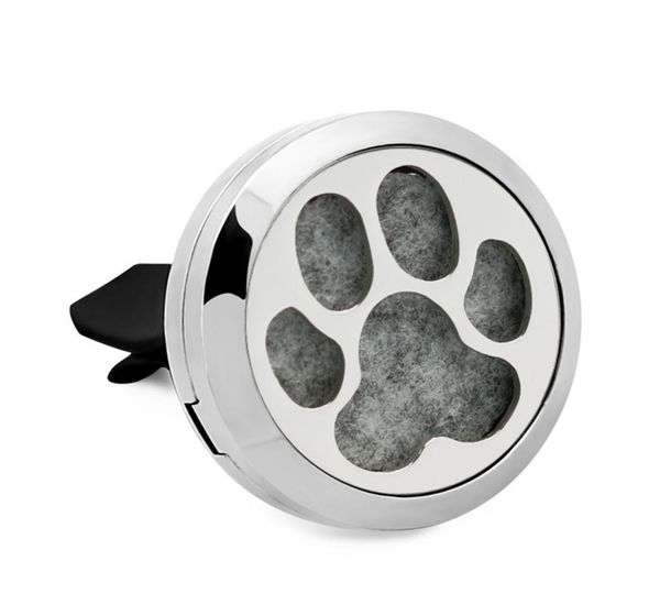 

lovely dogcatbear paw 30mm magnet stainless steel essential oi aroma locket car diffuser vent clip send 10p oil pad2617974, Silver