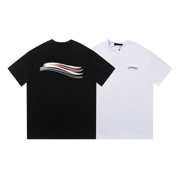 

men's designer women's t-shirt pure cotton ba jia cola front and back embroidery printing solid same short sleeve t-shirt loose eu, White;black