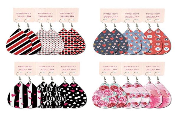 

kimter faux leather dangle earrings jewelry heart drop studs set valentine039s day gift for wife mom teardrop love earring 6520122, Silver