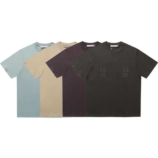 

2023 summer mens womans essent t shirts essentail loose high street short sleeve fashion casual clothing essentiel crew neck wear, White;black