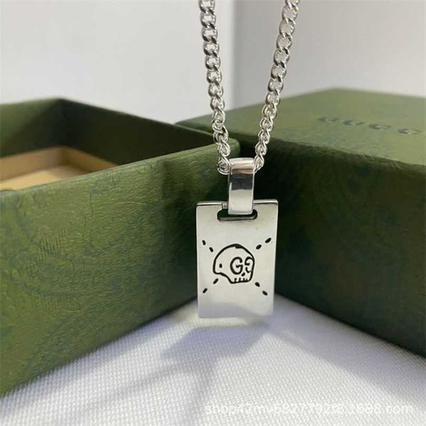 

50% off designer jewelry bracelet necklace ring skeleton rectangular male female couple clavicle chain tide, Silver
