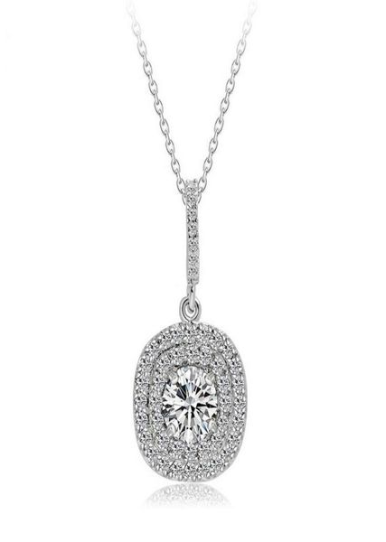 

2017 new selling luxury jewelry 925 sterling silver pave stunning white sapphire cz diamond gemstones women necklace pendant w6003714