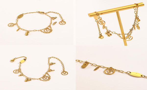 

fashion bracelets popular brand link chain designers jewelry luxury charm bracelet for women holiday birthday party gift goldplat6472569, Black