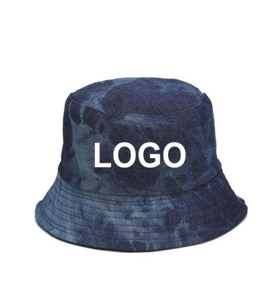

diy logo bucket hat women summer hats and caps washed denim bucket hat hip hop solid wide brim cotton beach custom logo6504518, Blue;gray