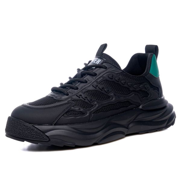 

heightened breathable mens fashion vulcanized shoes non-slip sports shoes comfortable running shoes trendy casual shoes, Black