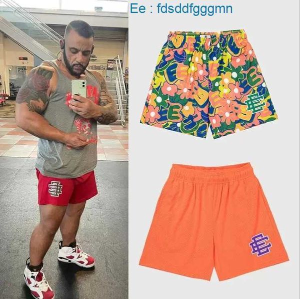 

eric emanuel ee basic short men's women's fitness shorts mesh breathable beach pants sports series basketball pant nym7, White;black