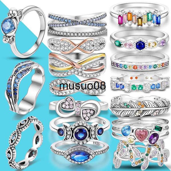 

band rings 925 silver wedding rings for women girl's stackable ring for engagement party j230602