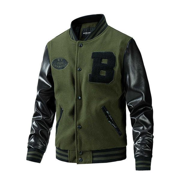 

fashion streetwear long sleeved casual black fall wholesale blank baseball varsity men's jackets khjo, Black;brown