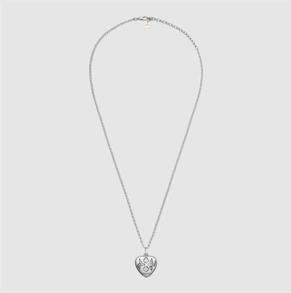 

designer jewelry bracelet necklace ring flower bird love fearless double-sided pattern male female lovers heart-shaped pendant, Silver