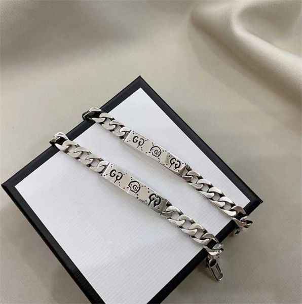 

designer jewelry necklace ring elf skull couple bracelet with letters as old xiao zhan same bracelet, Black