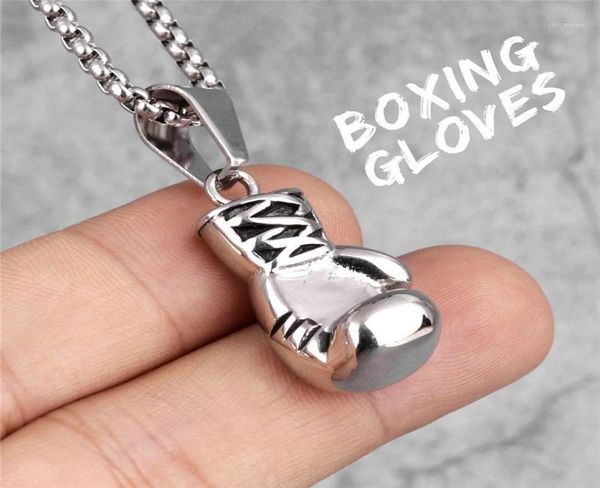 

fashion jewellery boxer boxing glove pendant necklace sport fitness jewelry accessories beads chain for men chains9832458, Silver