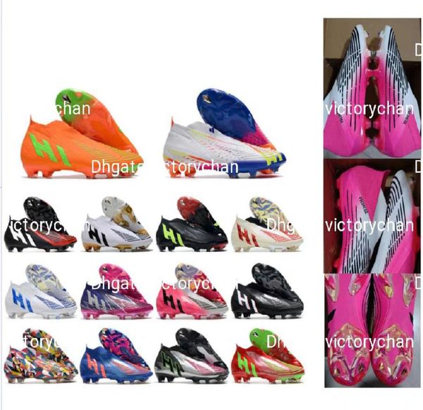 

gift bag mens quality soccer boots predator edge geometric fg firm ground cleats geometric 22 x men outdoor high ankle football sh6505339, Black