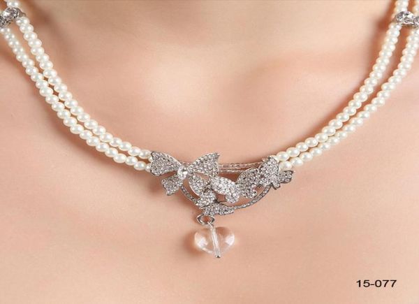 

pears sets wedding bridal accessories jewelry necklace and earring set party jewelry for wedding party bride6112482, White