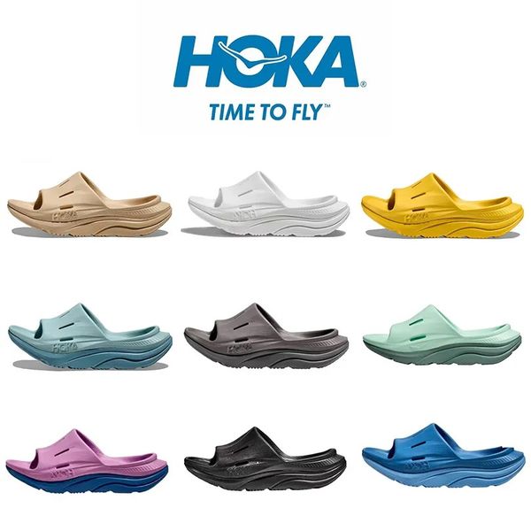 

hoka ora recovery slide 3 slipper famous hokas shoes designer slippers mens womens summer beach shoe eva rubber sole triple black white dese