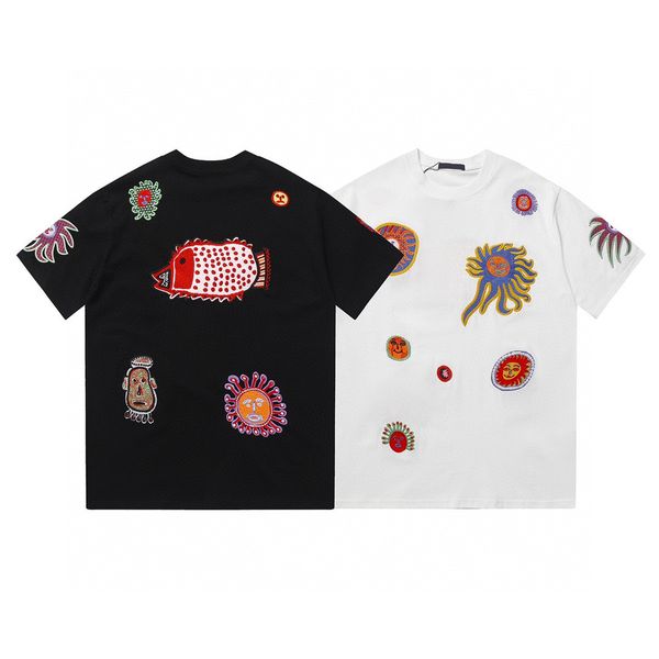 

men's plus tees & polos round neck embroidered and printed polar style summer wear with street pure cotton f1bqd, Black;brown