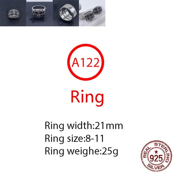 

a122 s925 sterling silver ring personalized fashion punk hip hop style cross flower set diamond letter shaped jewelry lover gift new