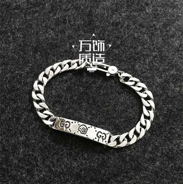

designer jewelry bracelet necklace ring sterling elf skull for male female lovers hip hop ins bracelet gift, Black