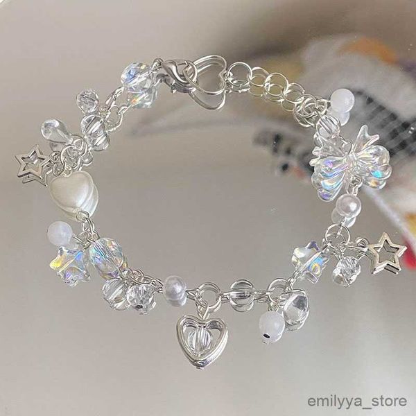 

charm bracelets bow knot beaded bracelet gorgeous romantic bracelet, Golden;silver