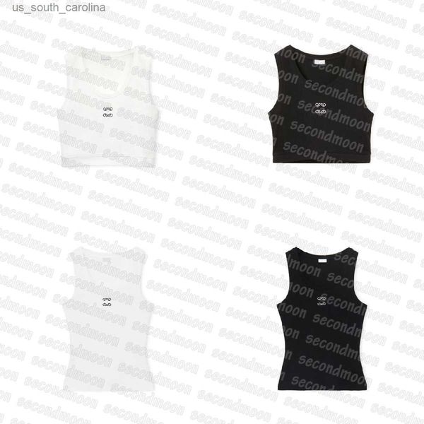 

camis womens knits tank designer embroidered crop summer breathable yoga knitting t shirts l230522, White