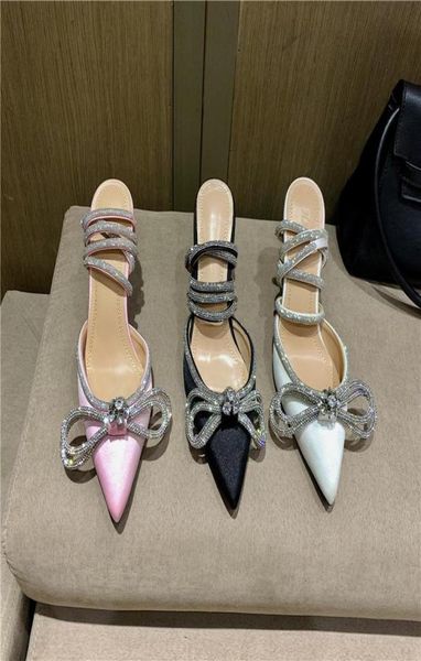

sandals thin high heels women elegant pumps rhinestone bow design summer dress shoes woman crystal party wedding fashion9811368, Black