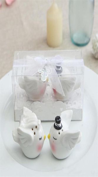 

200pcs100box wedding favors and gifts for guest happily ever after bride and groom love birds salt and pepper shaker3207416