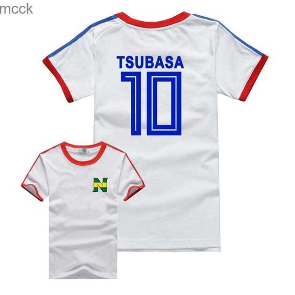 

men's t-shirts captain role-playing tsubasa ozora nankatsu short sleeved football shirt suitable for high-quality women and men, White;black