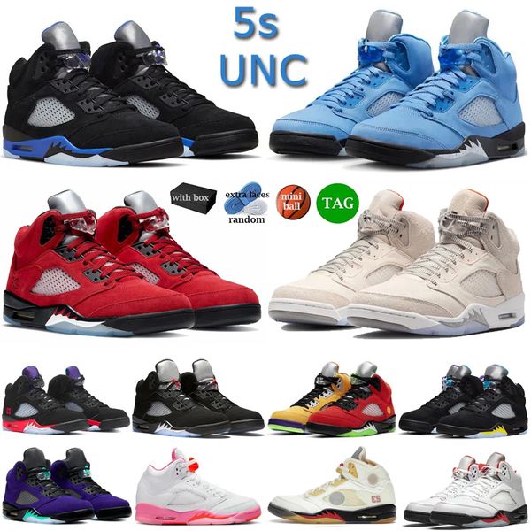 

box with 5s 5 basketball shoes for men jumpman unc crafit racer blue aqua black metallic sail alternate grape raging bulls mens sports sneak