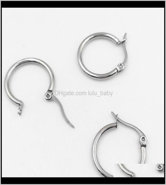 

50pcslot whole jewelry stainless steel findings silver color earrings for ear diy drop earring settings 9ga7r clasps hooks igd8459483