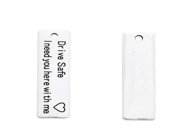 

2021 100pcslot antique silver quotdrive safei need you here with mequot inspiration charm pendant 10x35mm2178469, Bronze;silver