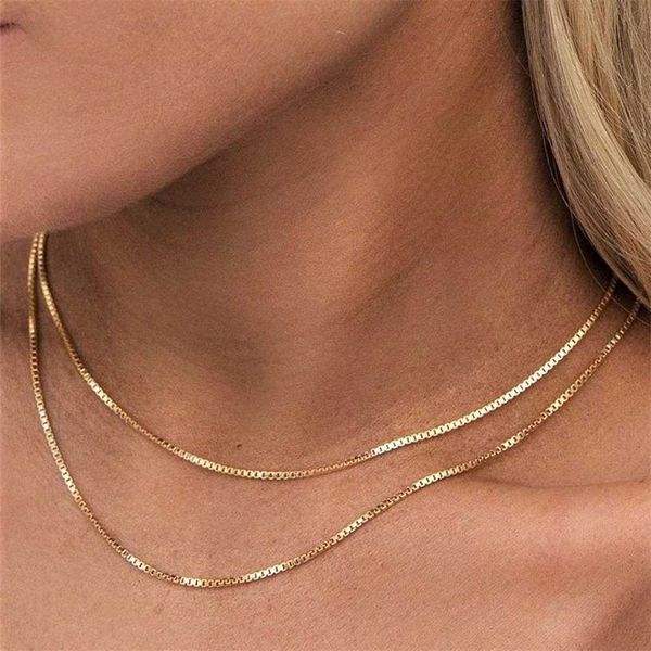 

pendant necklaces jujie 316l stainless steel box chain necklaces for women romance chocker necklace jewellery wholesale/dropshipping j230601, Silver