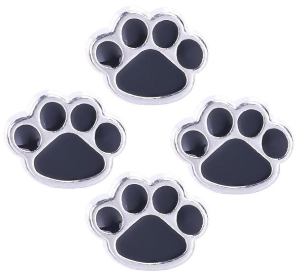 

20pclot floating locket charm black paw charms fit for magnetic glass living memory locket8823040, Bronze;silver