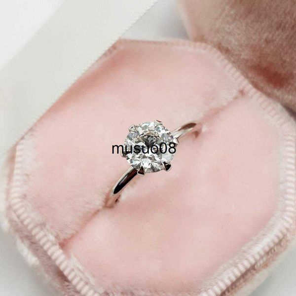 

band rings 1-3ct moissanite engagement promise ring for women - round cut diamond wedding band 925 sterling silver d color vvs j230602