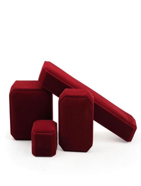 

square shape velvet jewelry packaging holder solid color box for pendant necklace bracelets ring earring boxes festival decor2799095, Black;white